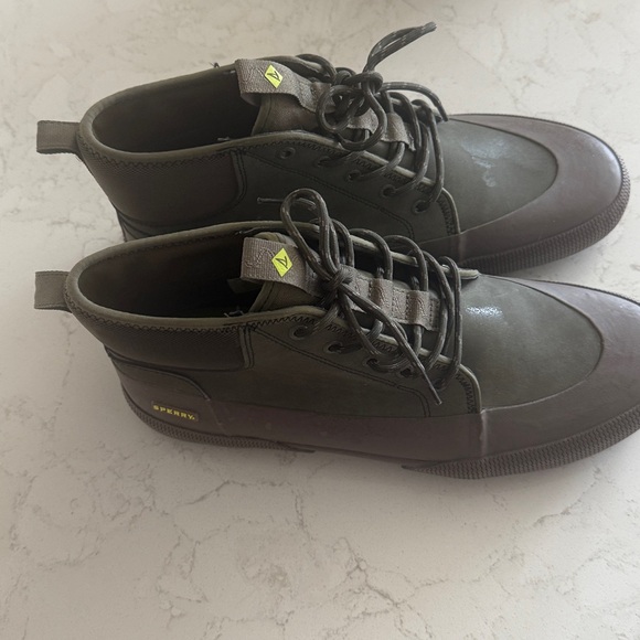 Mens Sperry Olive Green Halyard Storm Boots 13 main image 5